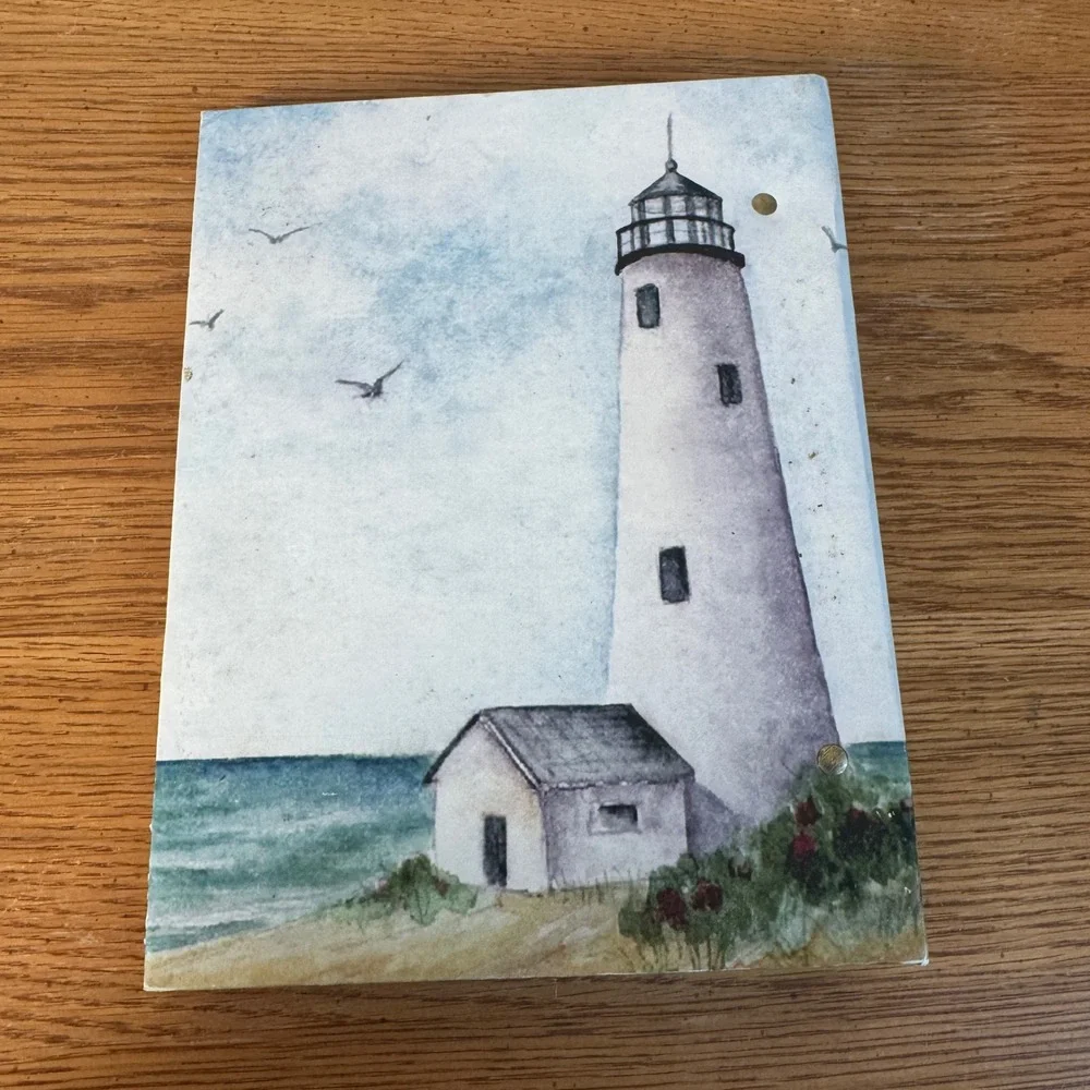 Lighthouse Watercolor Nautical Photo Album Binder Coastal Seaside Memory Book